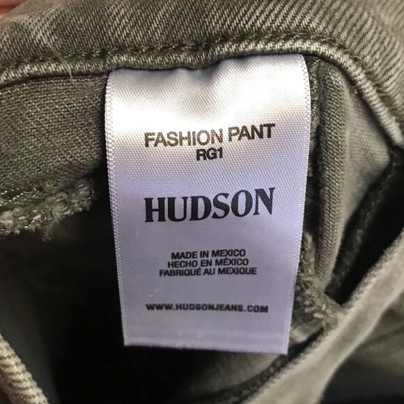 Anthropologie Hudson Utility Straight Ankle Jean with belt Rifle Green 26 NWT - Picture 11 of 16